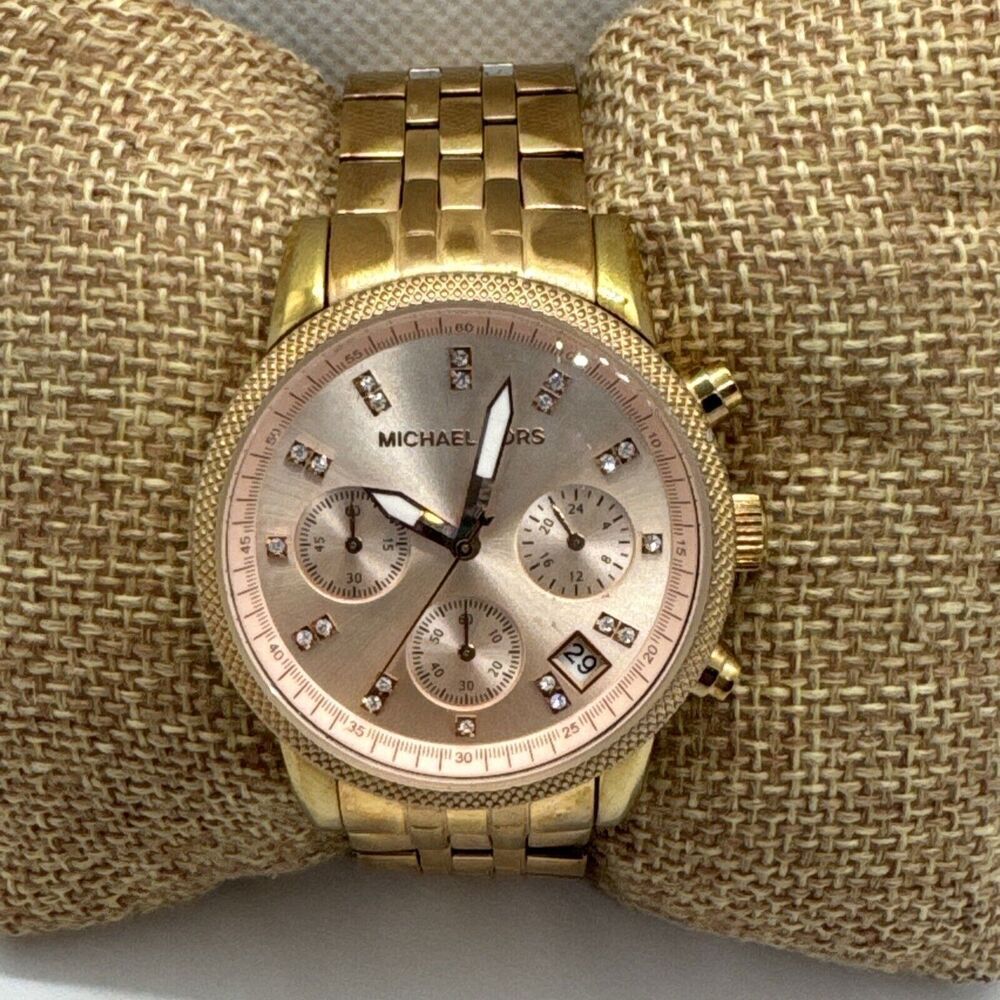Michael Kors Ritz MK6077 Women's Rose Gold Analog Dial Quartz Wrist Watch JNA295